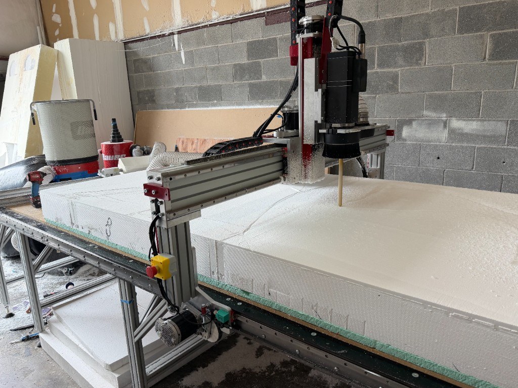 CNC router milling large foam at Bones Studios